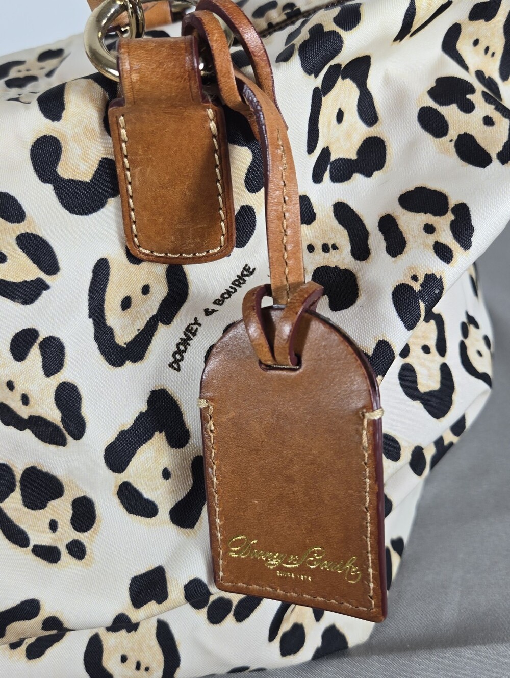 Dooney & Bourke Leopard Print Travel Tote Statement Iconic - Picture 4 of 16